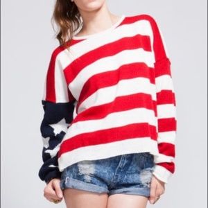 Brandy Melville American Flag Wool Sweater OS
